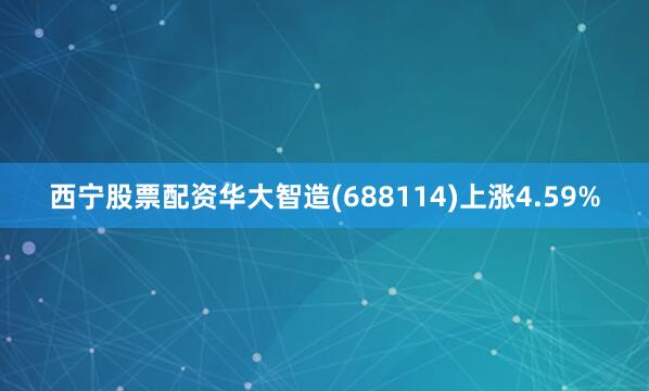 西宁股票配资华大智造(688114)上涨4.59%